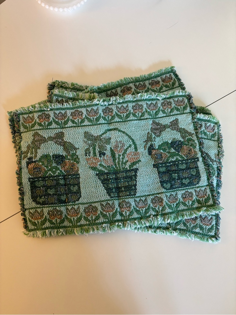 Vintage set of 4 garden tapestry placemats